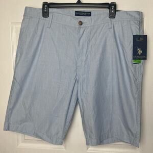 U.S Polo Assn. Blue & White Flat Front Shorts Men's Size W 38 NWT